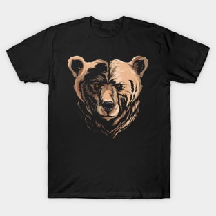 Bear Grizzly Face View Head T-Shirt